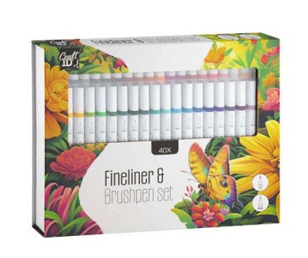 Fineliner en brushpennenset (7 jaar)